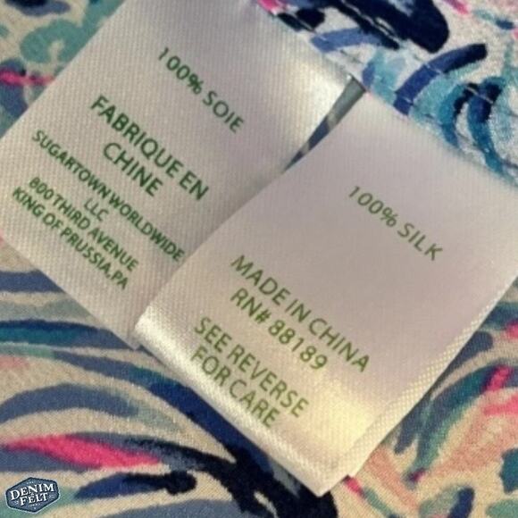 Lilly Pulitzer Elsa Top Cabana Cocktail Size L 100% Silk Blouse/Top | RARE! - Picture 3 of 9